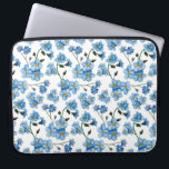 Watercolor blue floral pattern. Forget-me-not Laptop Sleeve<br><div class="desc">Watercolor blue floral laptop sleeve. Forget-me-not pattern.</div>