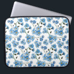 Watercolor blue floral pattern. Forget-me-not Laptop Sleeve<br><div class="desc">Watercolor blue floral laptop sleeve. Forget-me-not pattern.</div>