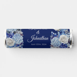 Watercolor Blue Flower Bouquet-Wedding favors- Breath Savers® Mints