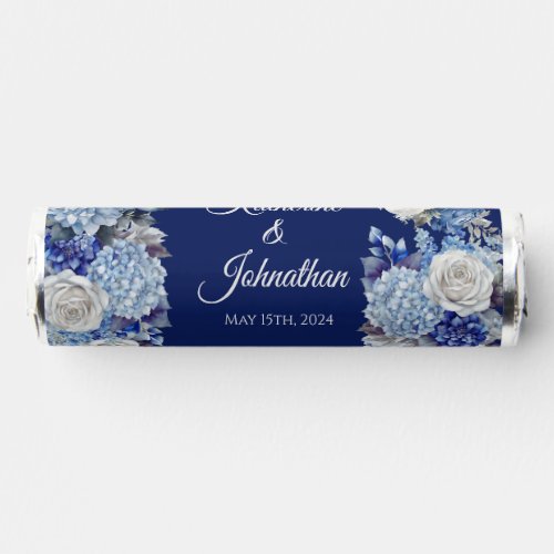 Watercolor Blue Flower Bouquet_Wedding favors_ Breath Savers Mints