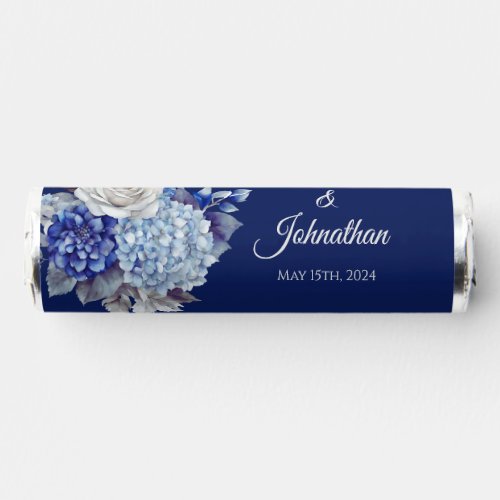 Watercolor Blue Flower Bouquet_Wedding favors_ Breath Savers Mints