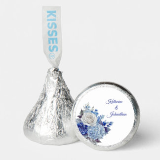 Watercolor Blue Flower Bouquet-Wedding Favors- Hershey®'s Kisses®