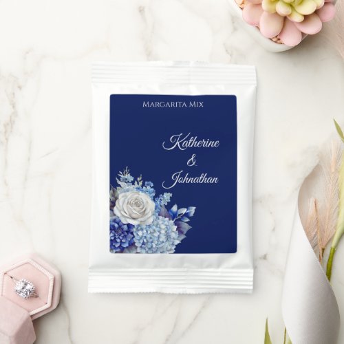 Watercolor Blue Flower Bouquet_Wedding Favors_ Margarita Drink Mix