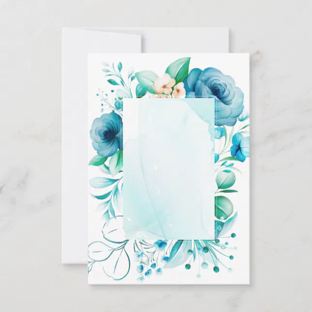 Watercolor blue flowers card, create your own tha thank you card | Zazzle