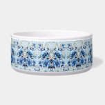 Watercolor Blue Flowers Ceramic Pet Bowl<br><div class="desc">Beautiful Watercolor Blue Flowers Ceramic Pet Bowl</div>