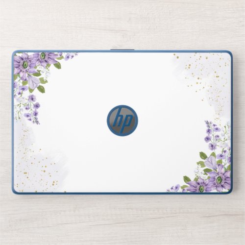 Watercolor Blue Flowers HP Laptop Skin