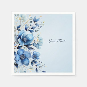 Watercolor Blue Flowers Napkins