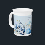 Watercolor Blue Flowers Pitcher<br><div class="desc">Beautiful Watercolor Blue Flowers Pitcher</div>