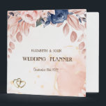 Watercolor Blue Flowers Splash Wedding 3 Ring Binder<br><div class="desc">Chic watercolor floral wedding invitation.</div>