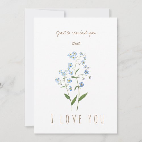 watercolor blue forget me not greeting card