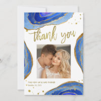 Watercolor Blue Geode with Gold | Wedding Photo