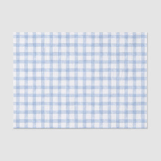 Watercolor Blue Gingham Tissue Paper