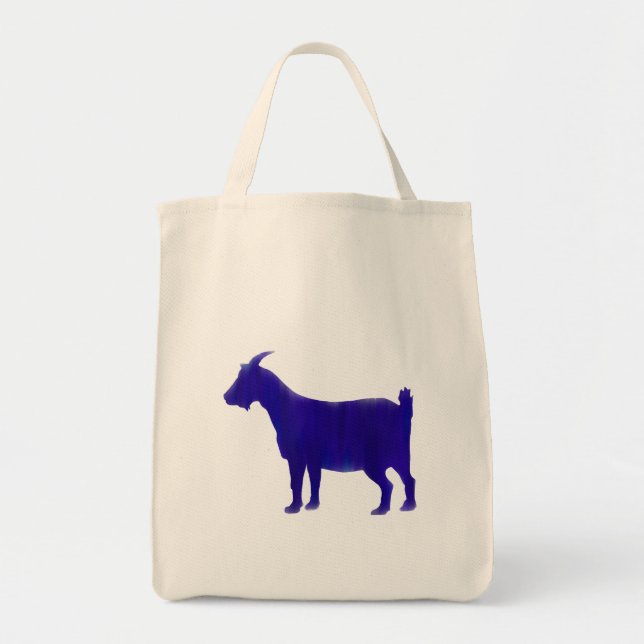 Watercolor Blue Goat Tote (Front)