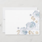 Watercolor Blue Gold Floral save the dates Save The Date (Back)