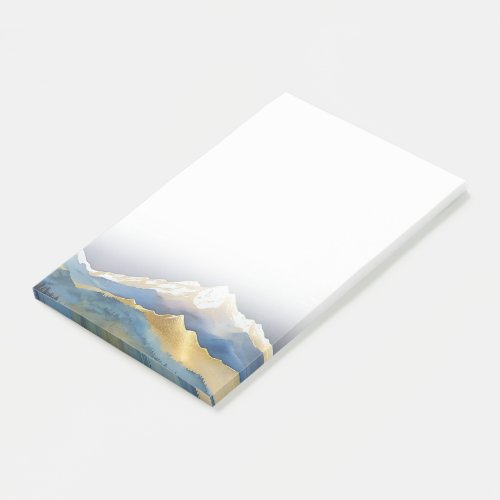 Watercolor Blue Gold Foil Mountain Outdoor Wedding Post_it Notes