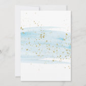 Watercolor Blue & Gold It's A Boy Baby Shower Invitation (Back)