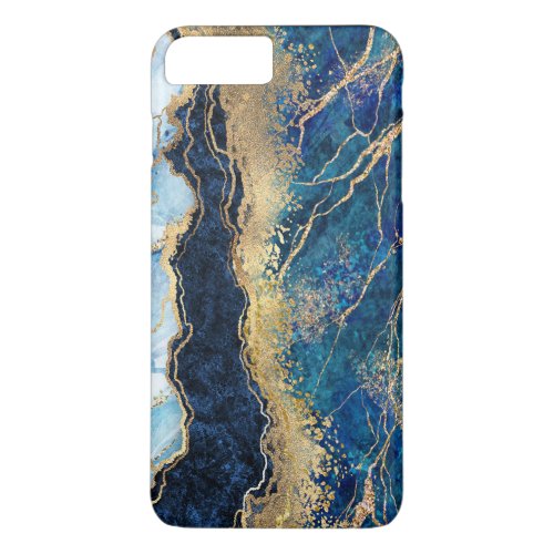 Watercolor Blue Gold Marble  Case_Mate iPhone Case