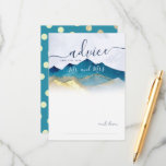 Watercolor Blue Gold Mountains Wedding Advice Card<br><div class="desc">Modern Vintage Elegant Wedding Advice Card Template - Blue Green and Faux Gold Foil Watercolor Mountains Landscapes Scenery.

These Designs Can Be Personalized For Your Special Occasion And Would Be Perfect For Your Wedding,  Bridal Shower,  Engagement Party,  Birthday Party And Many More Special Occasions.</div>