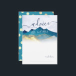 Watercolor Blue Gold Mountains Wedding Advice Card<br><div class="desc">Modern Vintage Elegant Wedding Advice Card Template - Blue Green and Faux Gold Foil Watercolor Mountains Landscapes Scenery.

These Designs Can Be Personalized For Your Special Occasion And Would Be Perfect For Your Wedding,  Bridal Shower,  Engagement Party,  Birthday Party And Many More Special Occasions.</div>