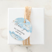 Watercolor blue gold white baby shower thank you favor tags (In Situ)