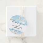 Watercolor blue gold white baby shower thank you