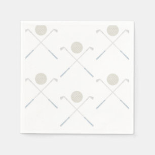 Watercolor Blue Golf Birthday Party Napkins