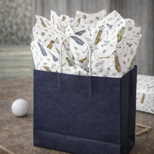 Watercolor Blue Green Golf Pattern Tissue Paper