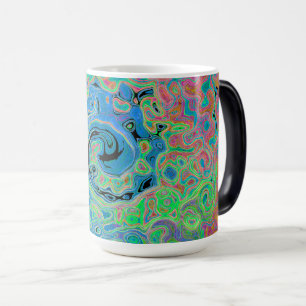 Watercolor Blue Groovy Abstract Retro Liquid Swirl Color Morph Mug