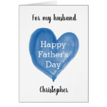 Watercolor Blue Happy Father's Day Husband Watercolor Blue Happy Father's Day Husband