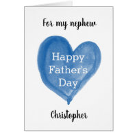 Watercolor Blue Happy Father's Day Nephew
