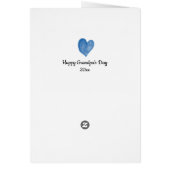 Watercolor Blue Heart First Grandpa's Day (Back)