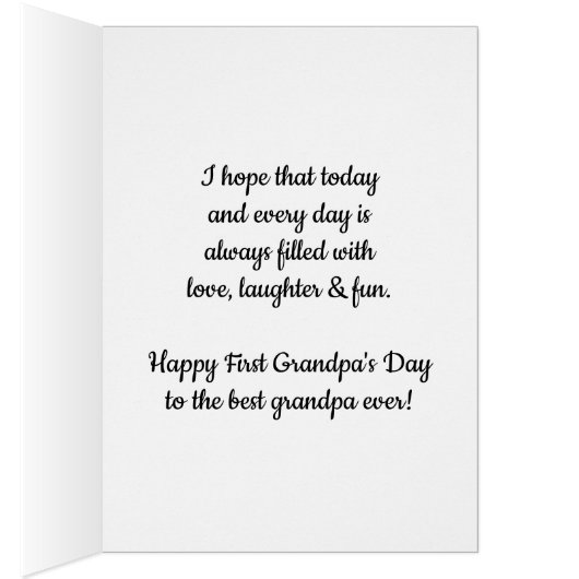 Watercolor Blue Heart First Grandpa's Day (Inside (Right))