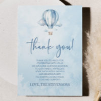 Watercolor Blue Hot Air Balloon Baby Shower