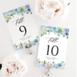 Watercolor Blue Hydrangea and Rose Wedding Table Number<br><div class="desc">Customizable table numbers card featuring watercolor floral header consisting of blue roses and hydrangeas,  ivory roses,  anemones,  and greenery. Personalize by adding your details. These blue hydrangea table numbers cards are perfect for weddings,  bridal showers,  birthday parties,  and more.</div>
