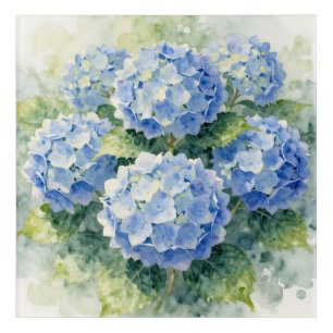 Watercolor Blue Hydrangea Bouquet Acrylic Print