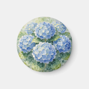 Watercolor Blue Hydrangea Bouquet Magnet