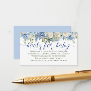 Watercolor Blue Hydrangea Flowers Books for Baby Enclosure Card