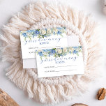 Watercolor Blue Hydrangea Guess How Many Kisses Enclosure Card