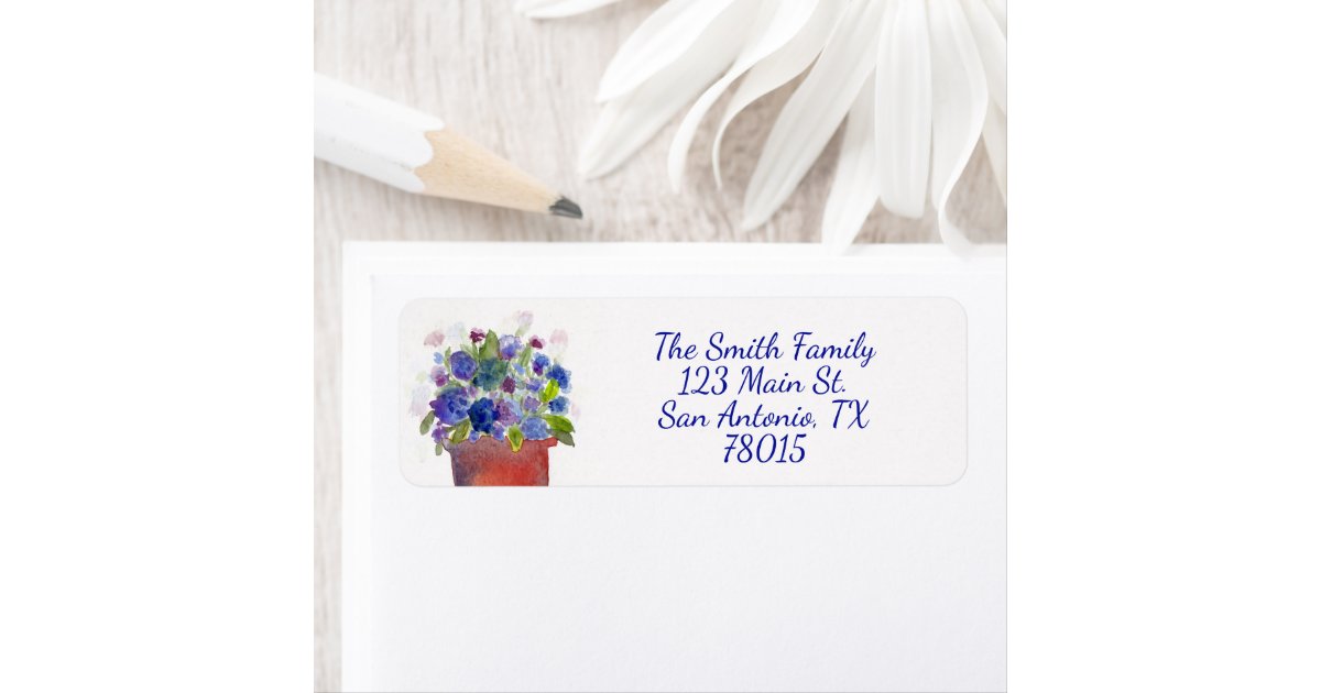 Pink Blush Flowers Greenery Floral Return Address Label