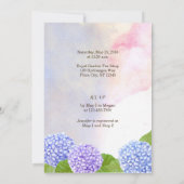Watercolor Blue Hydrangea Mason Jar Bridal Shower Invitation (Back)