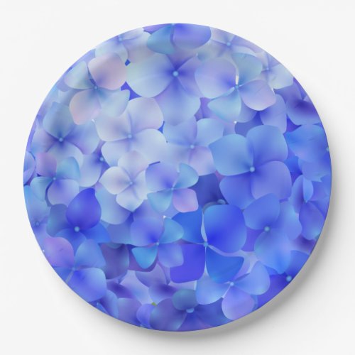 Watercolor Blue Hydrangea Paper Plates