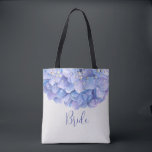 Watercolor Blue Hydrangea Pearl Bridal Party Tote Bag<br><div class="desc">Watercolor Blue Hydrangea Pearl Bridal Party Tote Bag. This modern and stylish tote bag for your bridal party features trendy hydrangea with script typography of your choice. The perfect wedding fun thank you gift for your bridal party!</div>