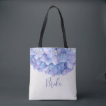 Watercolor Blue Hydrangea Pearl Bridal Party Tote Bag<br><div class="desc">Watercolor Blue Hydrangea Pearl Bridal Party Tote Bag. This modern and stylish tote bag for your bridal party features trendy hydrangea with script typography of your choice. The perfect wedding fun thank you gift for your bridal party!</div>