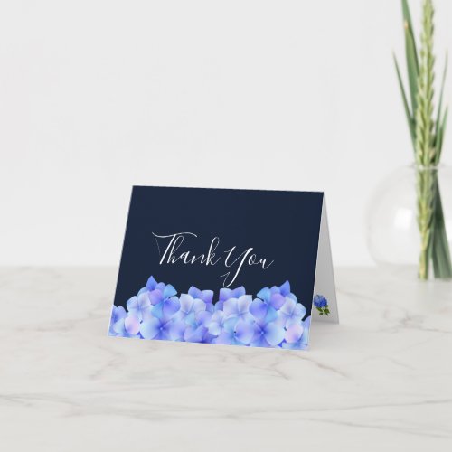 Watercolor Blue Hydrangea Thank You Card
