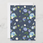 Watercolor Blue Hydrangeas Baby Shower Brunch Invitation (Back)
