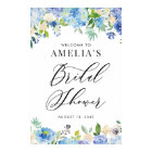 Watercolor Blue Hydrangeas Bridal Shower Welcome