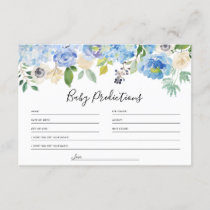 Watercolor Blue Hydrangeas Floral Baby Prediction Enclosure Card