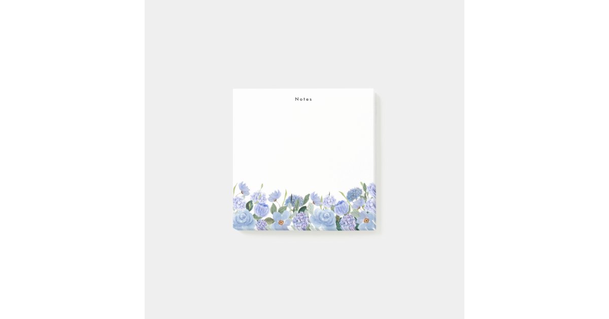 Watercolor Blue Hydrangeas Personalized Notepad | Zazzle