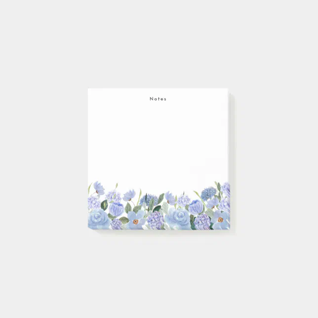 Watercolor Blue Hydrangeas Personalized Notepad | Zazzle