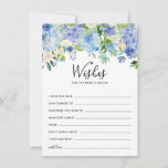 Watercolor Blue Hydrangeas Wedding Well Wishes Advice Card<br><div class="desc">Watercolor Blue Hydrangeas Wedding Well Wishes Advice Card | Write well wishes for the bride and groom with this floral wedding well wishes card. It features blue and purple watercolor hydrangeas,  peonies,  anemones and foliage. This botanical well wishes card is perfect for winter and spring weddings.</div>